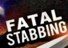 Fatal stabbing graphic art with image of a knife.