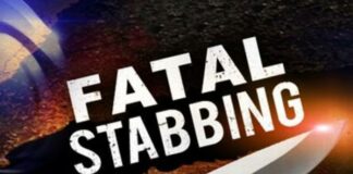 Fatal stabbing graphic art with image of a knife.