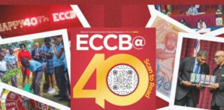Cover page of ECCB 40th anniversary commemorative magazine.
