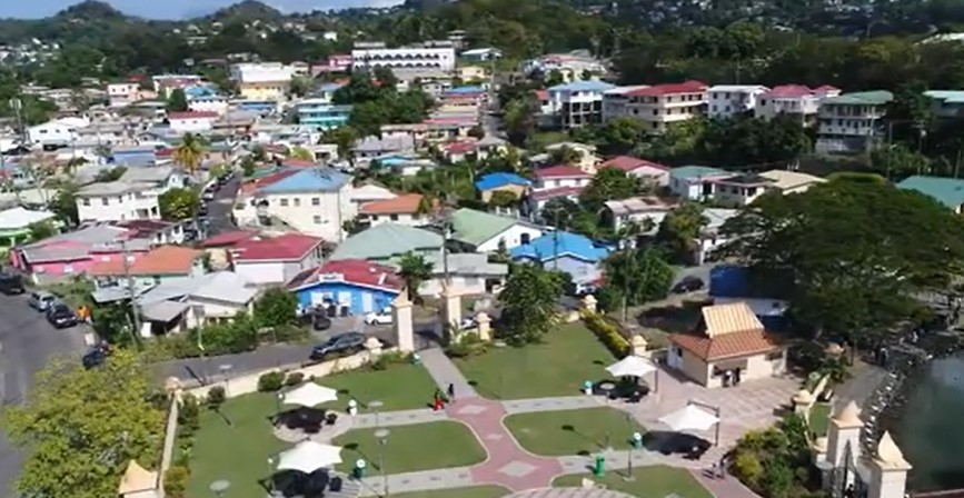 View of Castries from the air.