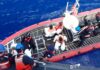 Illegal Caribbean Migrants aboard Coast Guard rescue vessel.