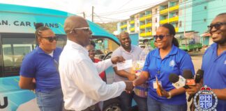 Royal Saint Lucia Police Force in collaboration with the Gros-Islet Minibus Association, acknowledged the services of Mr. Paul Hyacinth, affectionately known as “Tracker” by presenting him with a hamper.