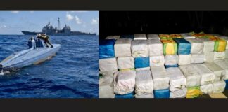 Seizure of cocaine off Guyana coast