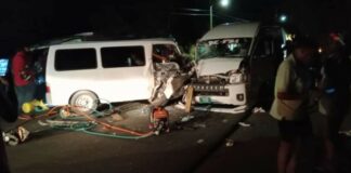 Two vehicles collide head-on at Dennery.