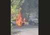 Vehicle on fire at Goodlands.