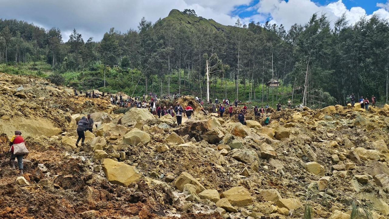 Aftermath of Papua New Guinea landslide.