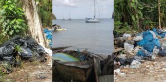 Photo collage of indiscriminate dumping of garbage in Marigot.