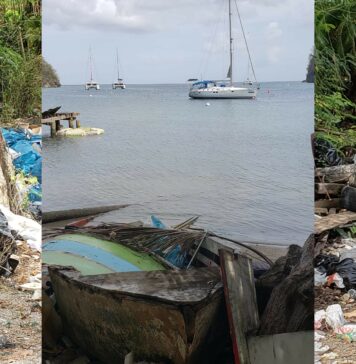 Photo collage of indiscriminate dumping of garbage in Marigot.
