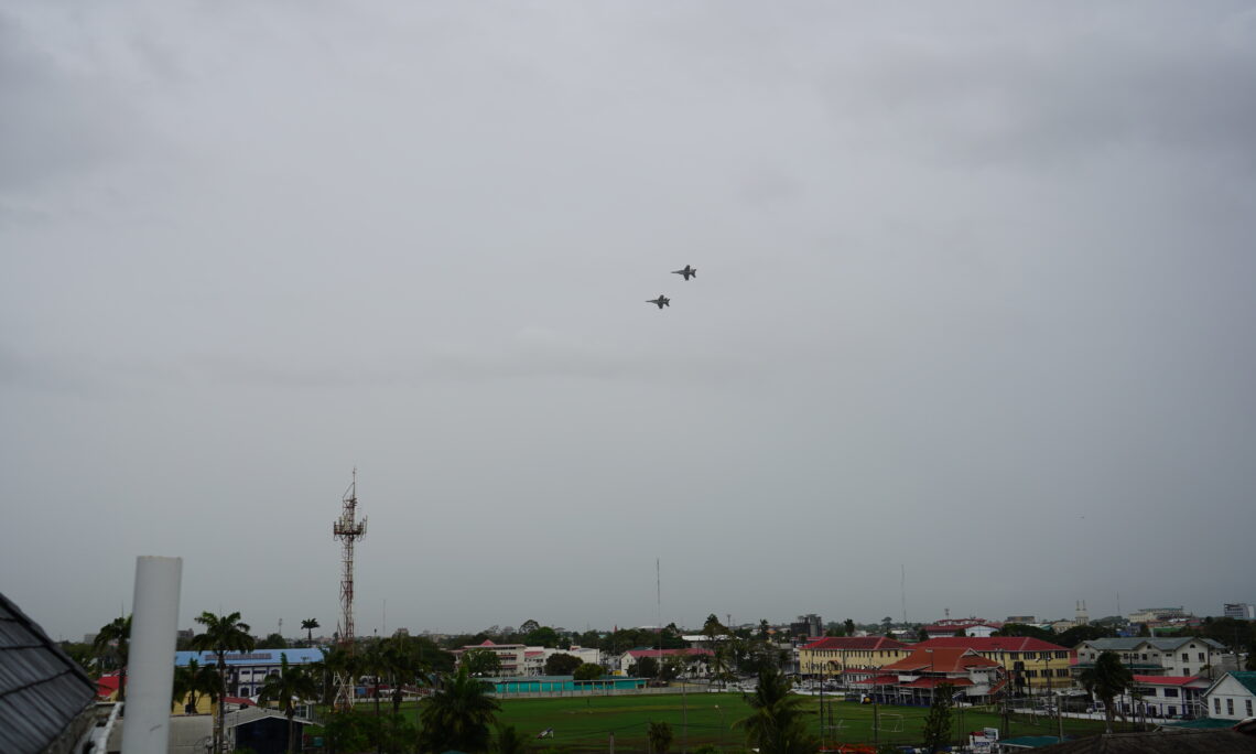 United States jets overfly Guyana.