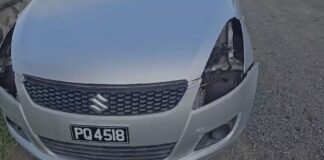 Suzuki Swift with missing headlights