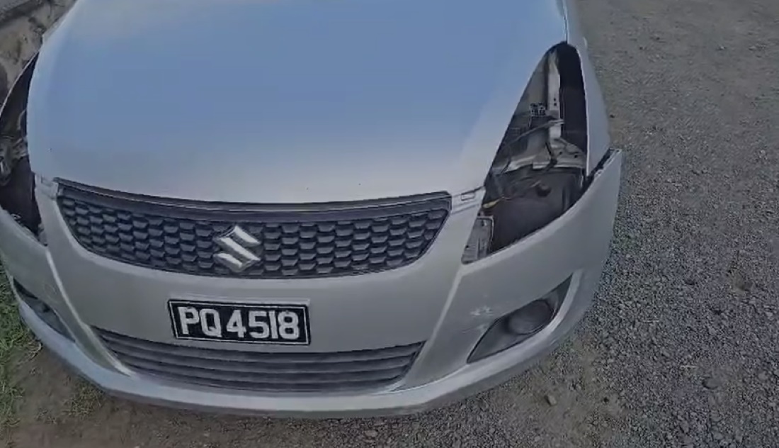 Suzuki Swift with missing headlights