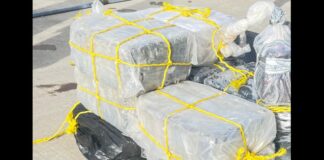Bales of cocaine seized by the United States Coast Guard off St. Croix.