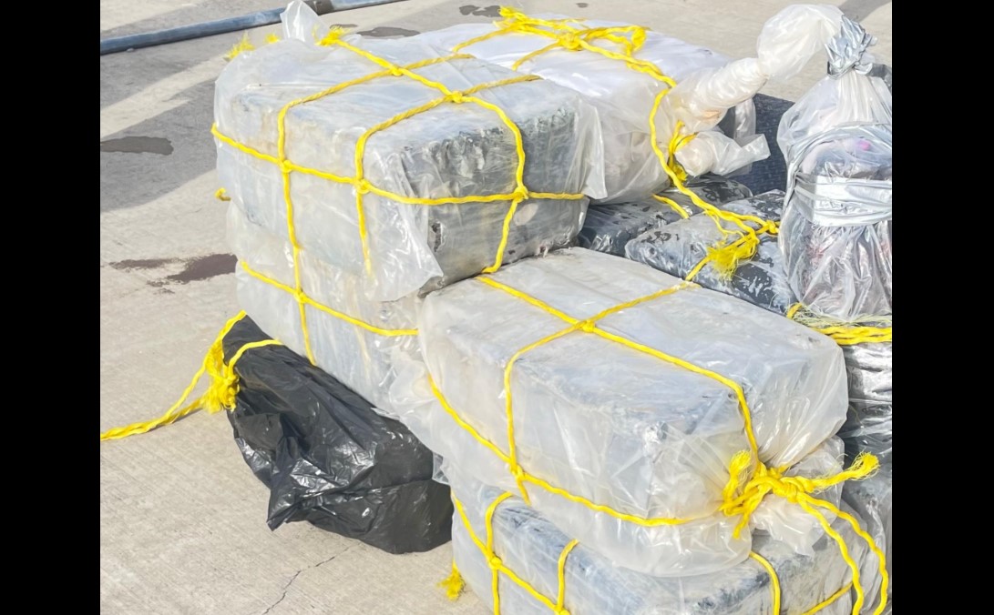 Bales of cocaine seized by the United States Coast Guard off St. Croix.