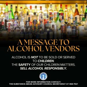 Alcohol advisory flyer.