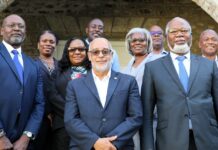 OECS leaders agree on need for unified approach on US deportation issue Participants in Saint Martin OECS accession talks pose for photo.
