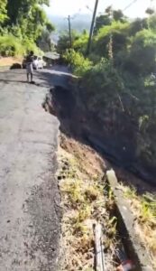 Bois Cachet road landslide