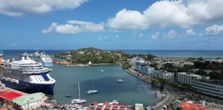 View of Port Castries from the air.