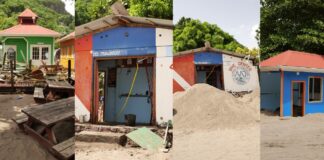 Photo collage of Hurricane Beryl damage to the Soufriere Waterfront