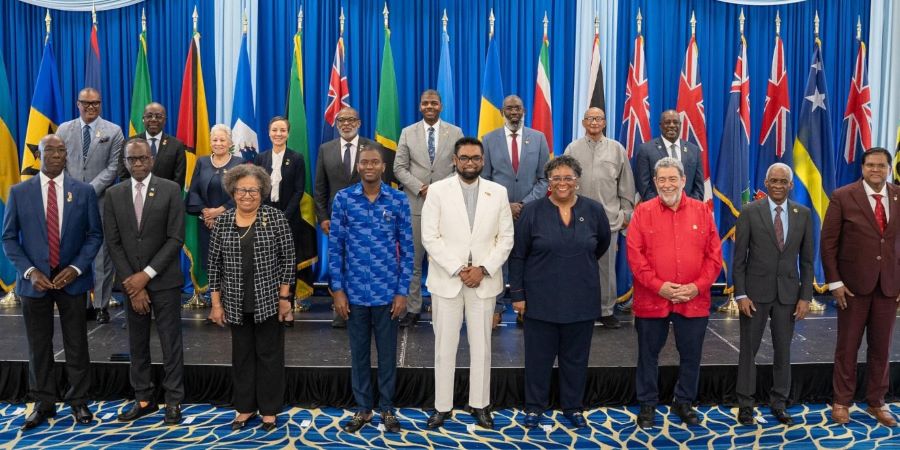 CARICOM leaders pose for photo at their 47th regular summit in Grenada.