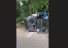 Vehicle overturns in Choiseul.