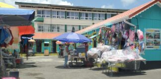 Vending booths.