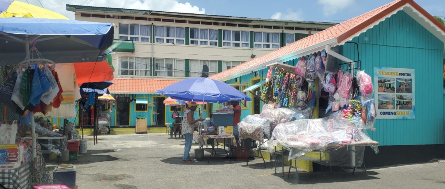 Vending booths.