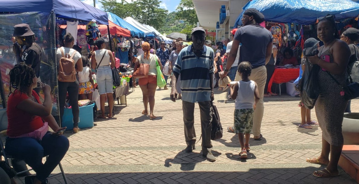 Back to school shopping in Castries.