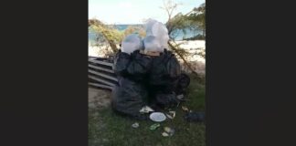 Garbage near Pigeon Island.