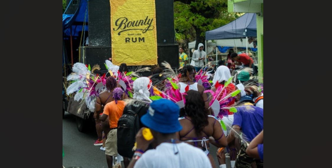 Micoud Carnival revelers.