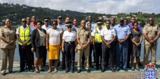New Police Constables pose with instructors of training course.