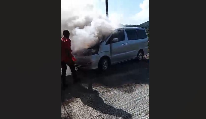 Vehicle fire at Jacmel