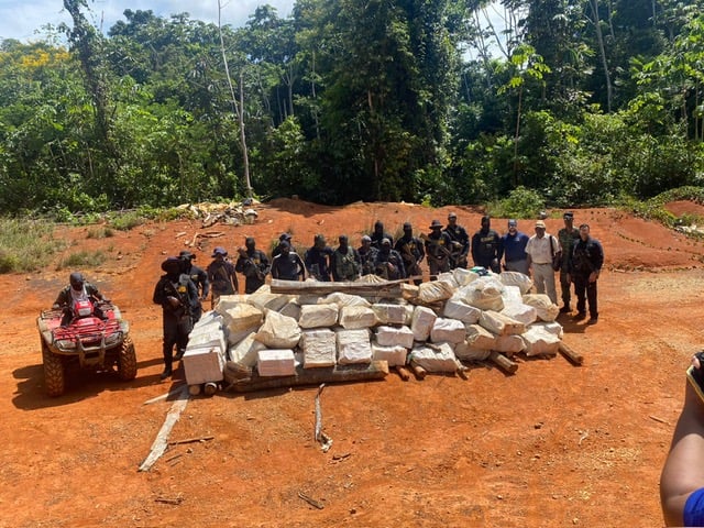 Cocaine seized in Guyana.