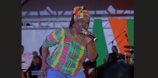 Singer at launch of Creole Heritage Month.