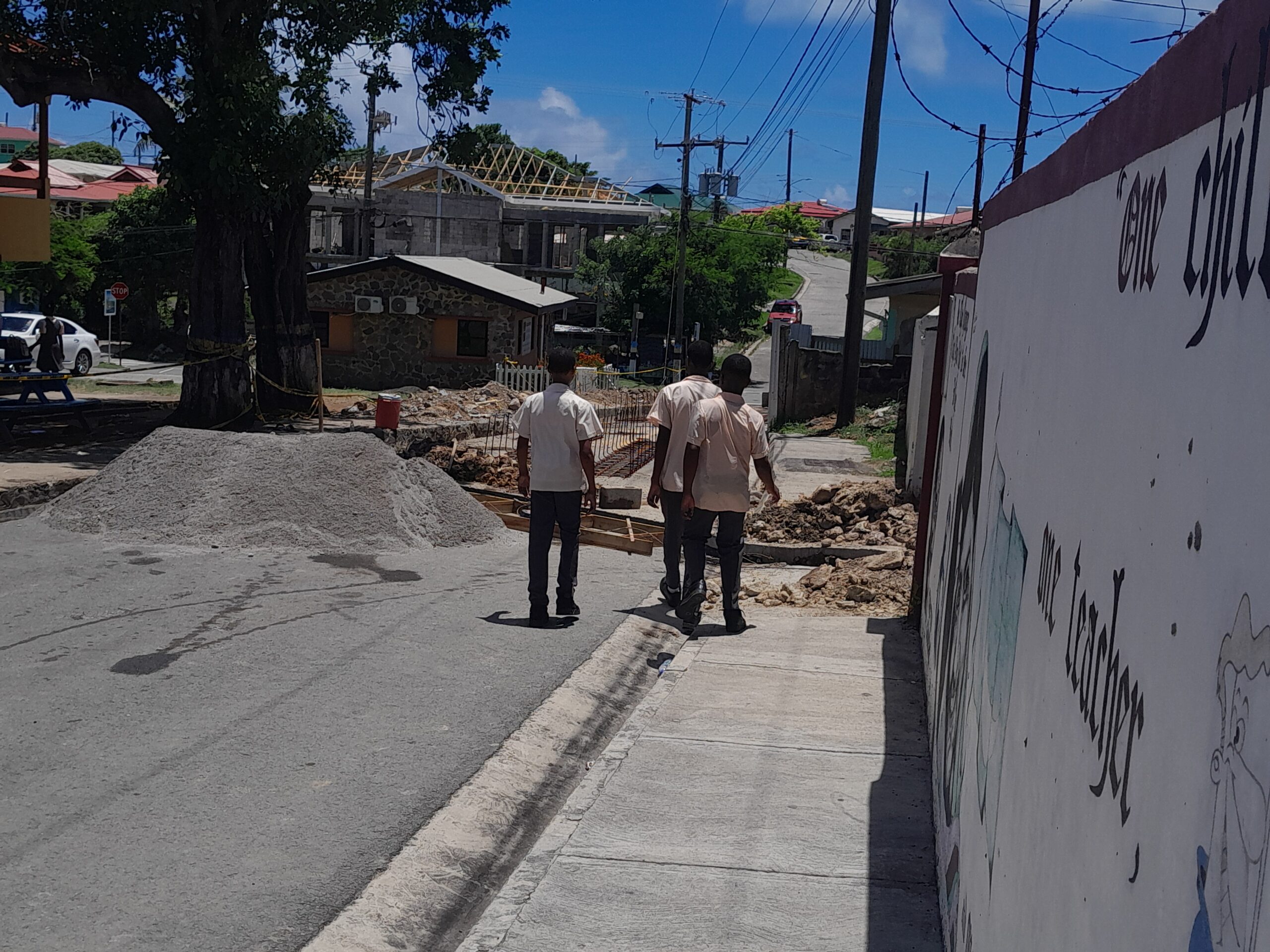 Micoud Secondary School drainage project.