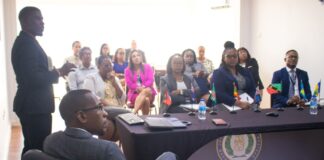 Saint Lucia bankers at meeting with ECCB Governor.