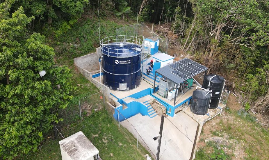 WASCO's Des Barras water treatment facility (Drone photo).