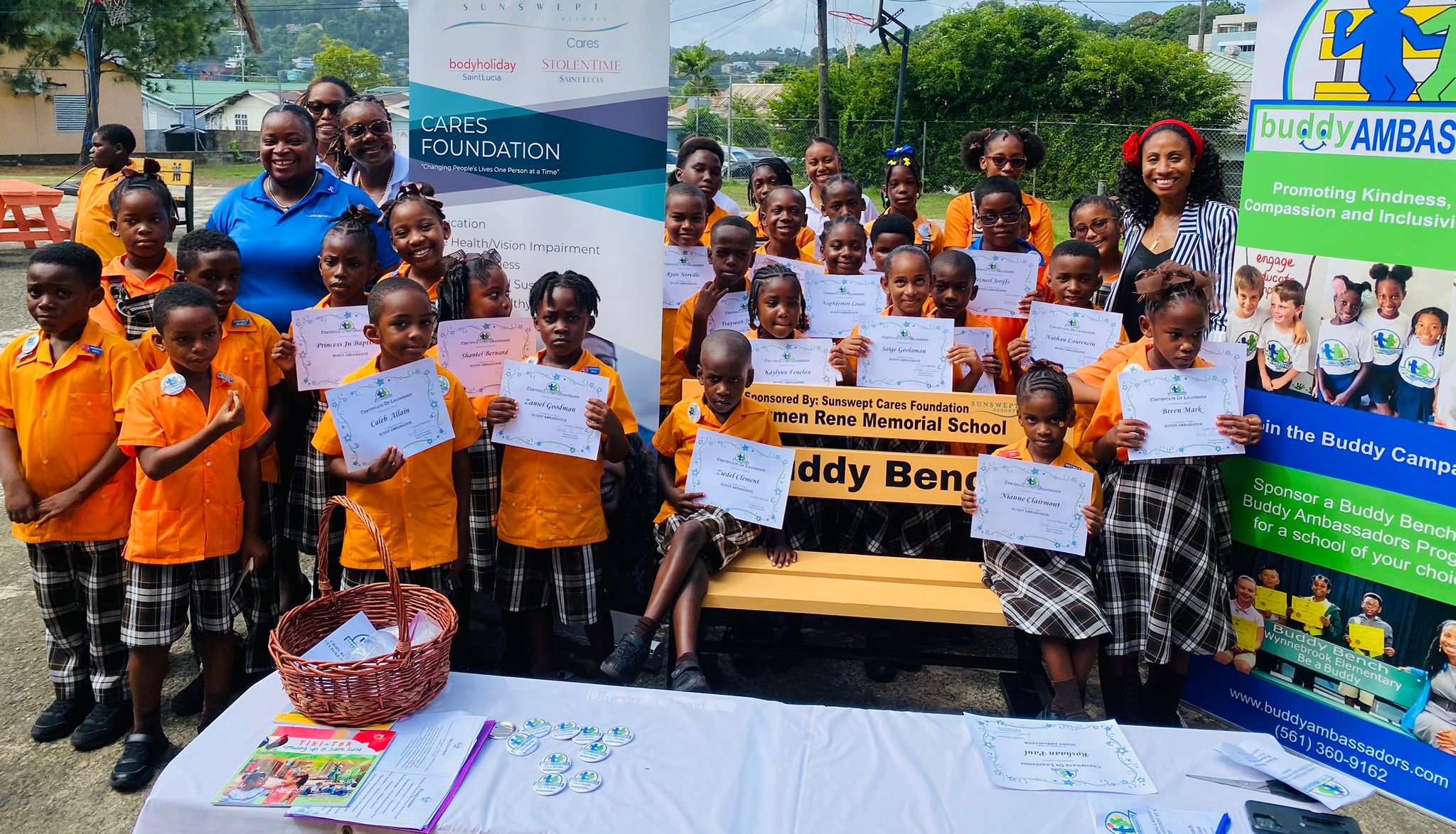 Buddy Bench at Carmen Rene Memorial School.