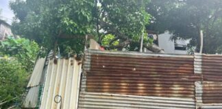 Galvanised fence in Dennery