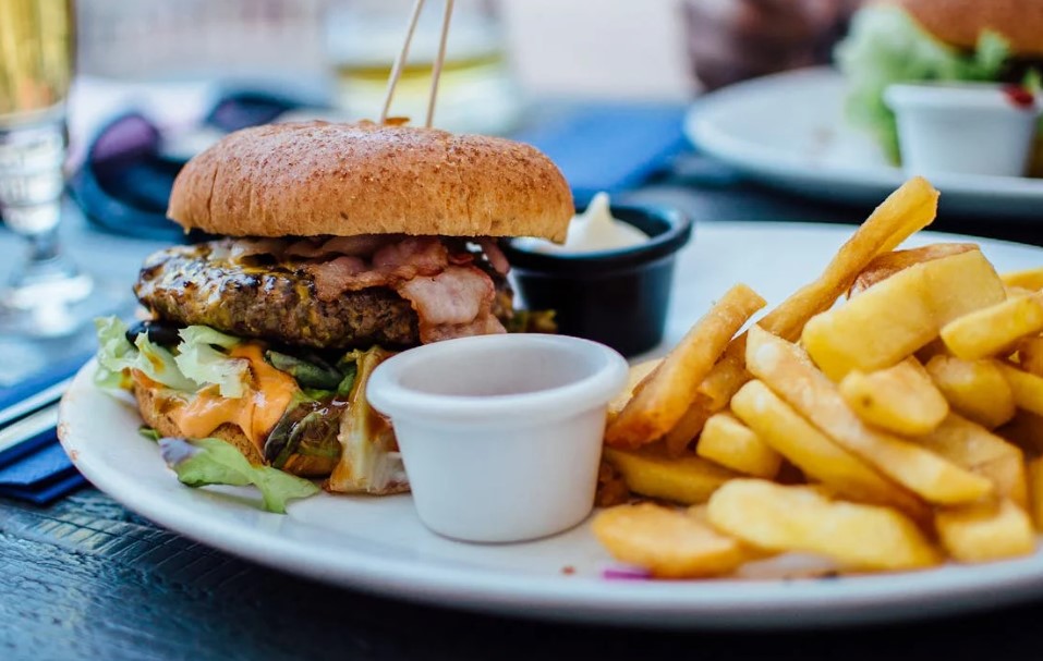 Hamburger and fries - trans fat.