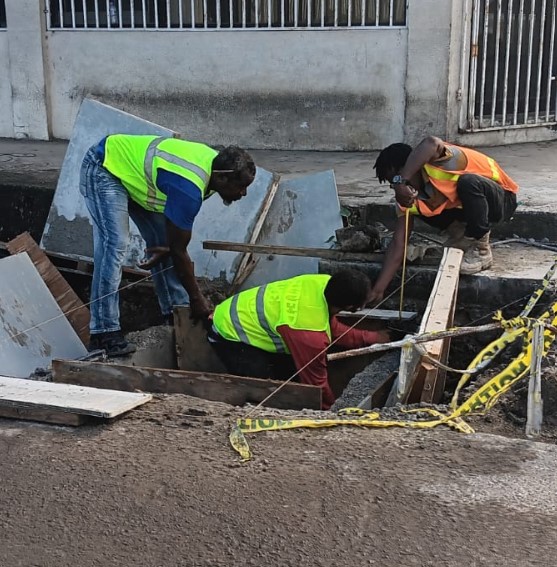 Chaussee Road roadworks.