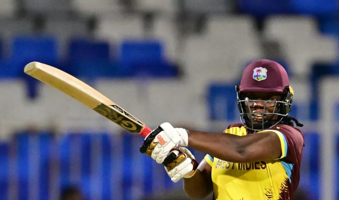 Qiana Joseph in action at the T20 World Cup.