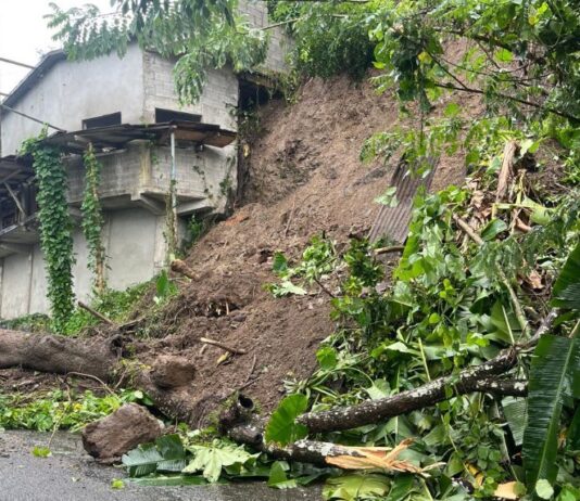 Trois Piton area landslide