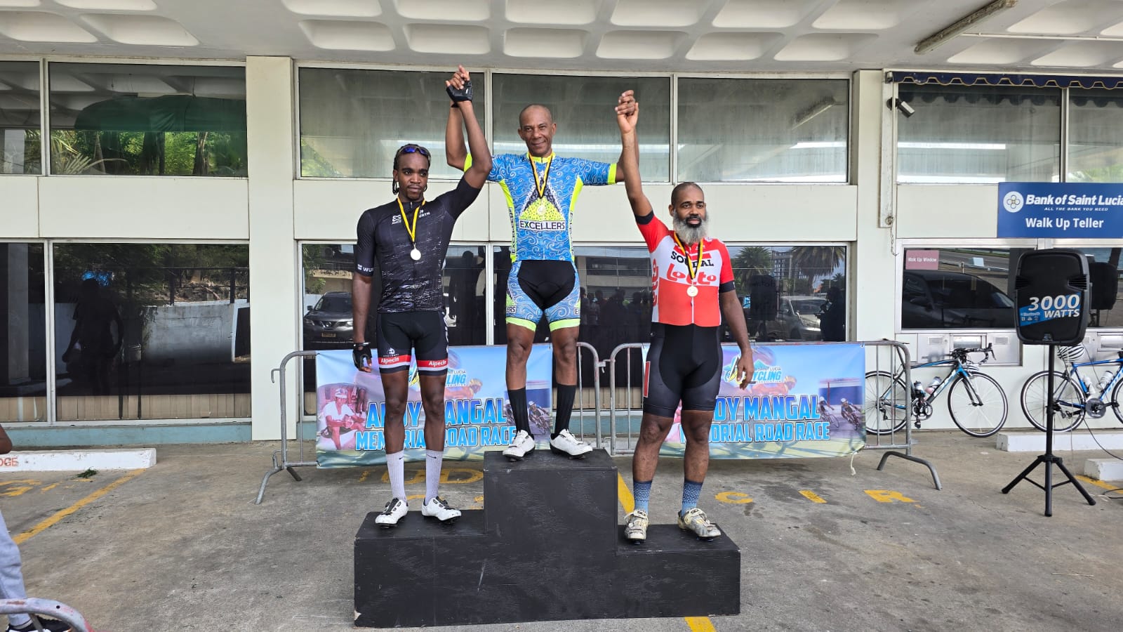 Winston Williams (centre) is competing at Caribbean Championships.