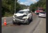 One of the vehicles involved in the Millennium Highway accident.