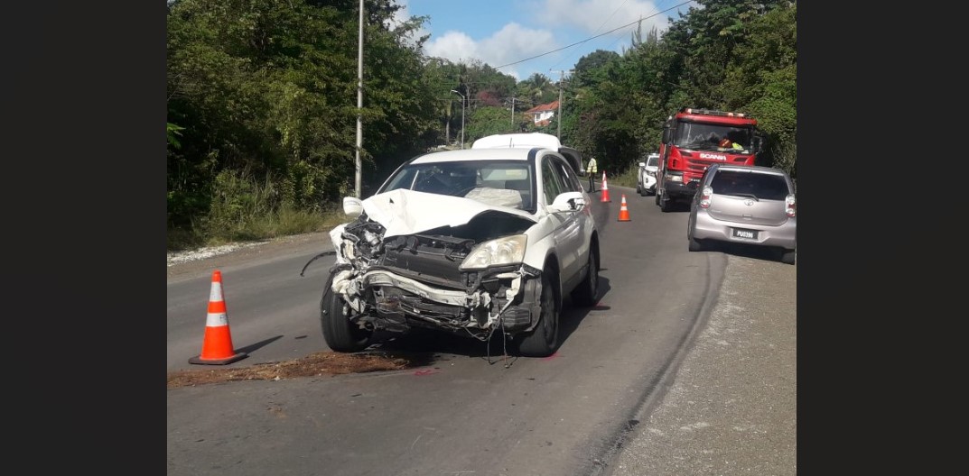 One of the vehicles involved in the Millennium Highway accident.