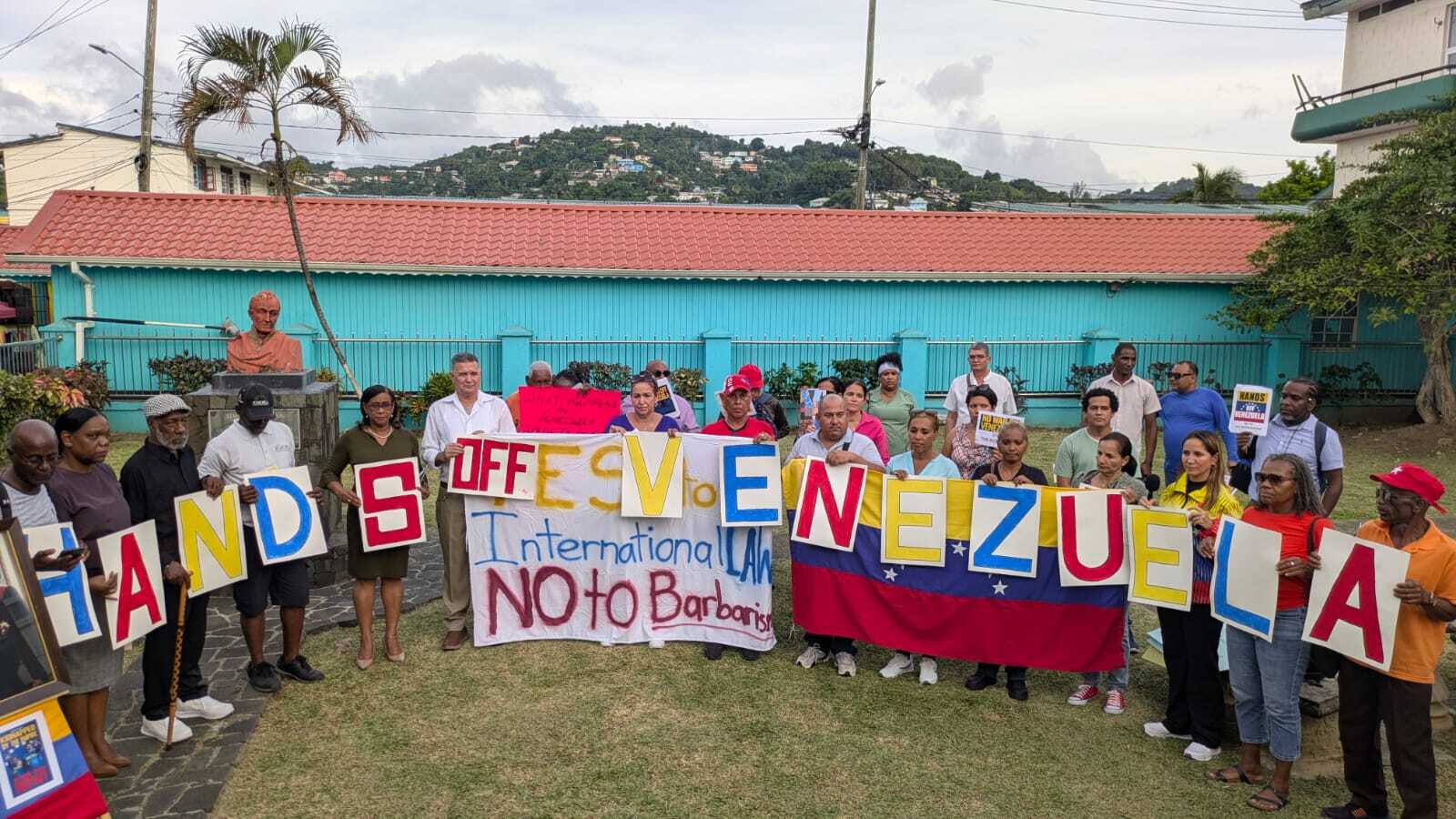 Saint Lucians rally to denounce US actions in Venezuela