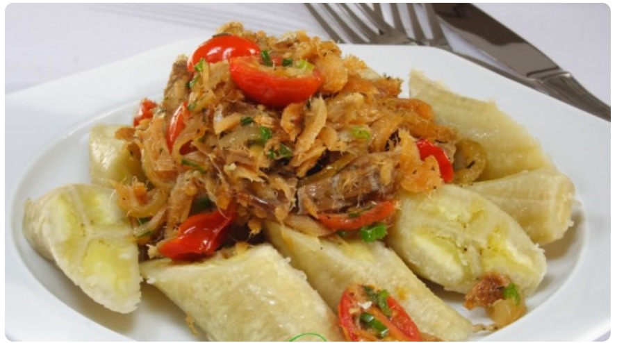 Authentic Green fig and saltfish