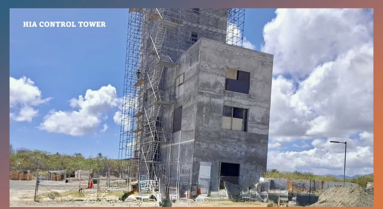 Hewanorra International Airport control tower more than halfway complete