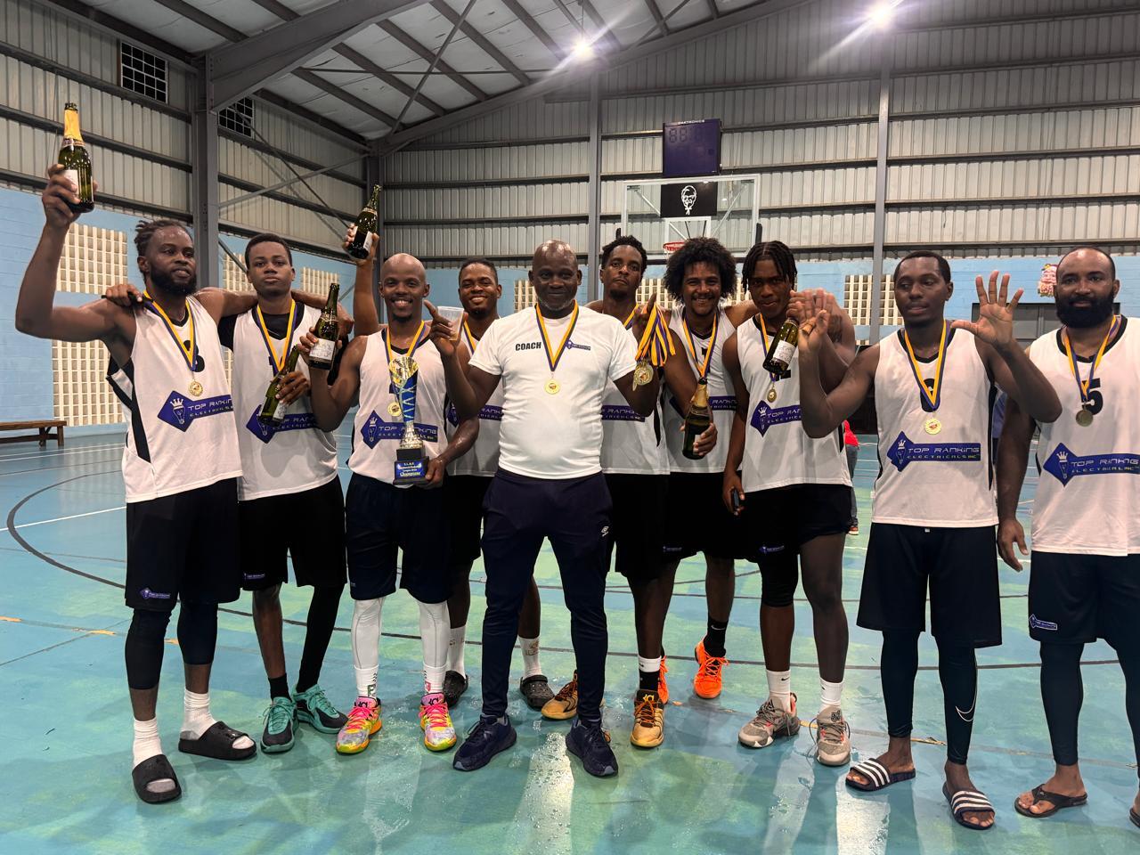 Unbeaten Top Ranking Electrical win maiden Commercial Basketball League title