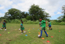 Girls getting a kick out of football
